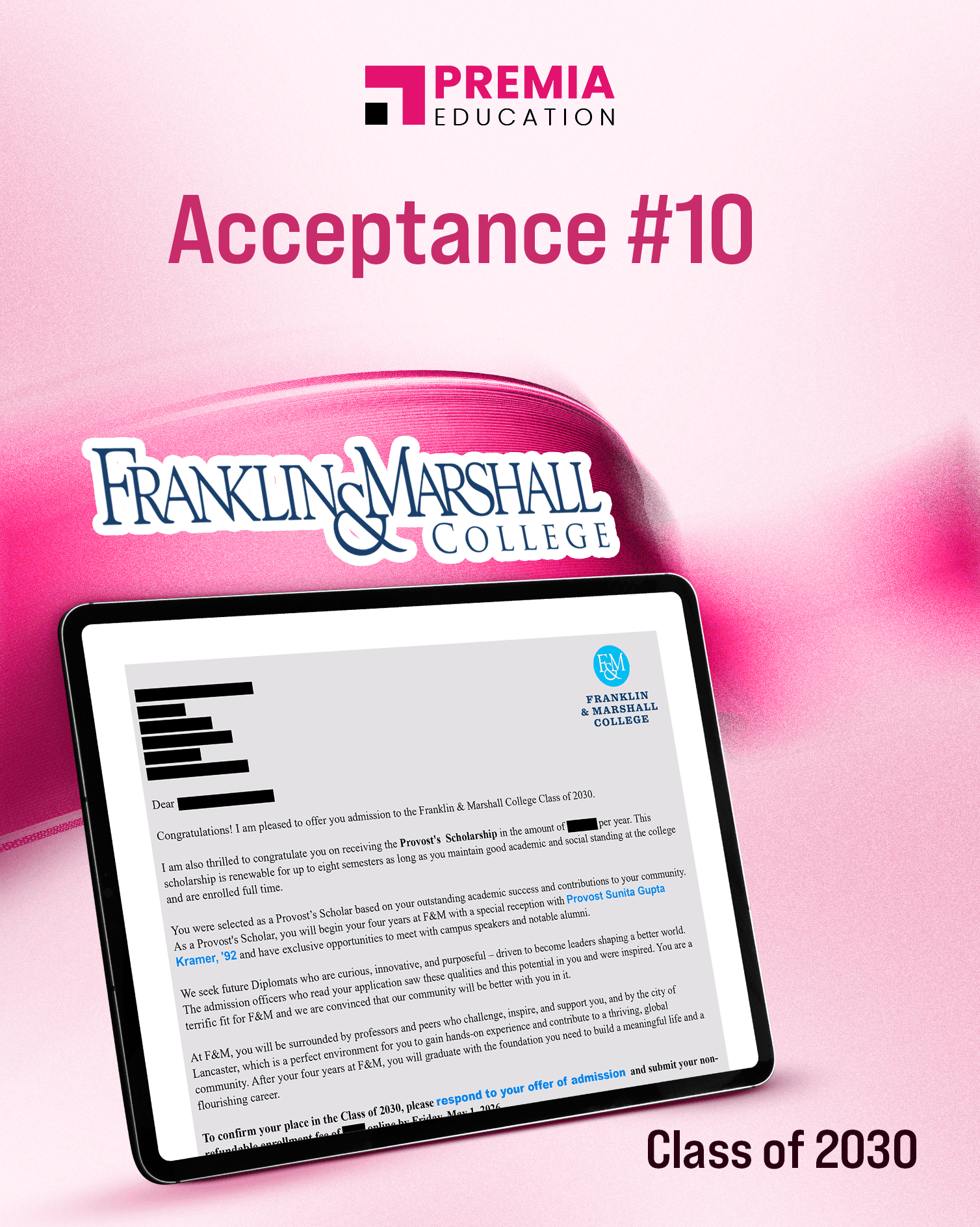 Acceptance – Franklin & Marshall College