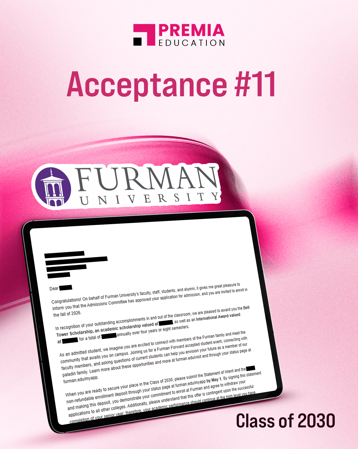 Acceptance – Furman University