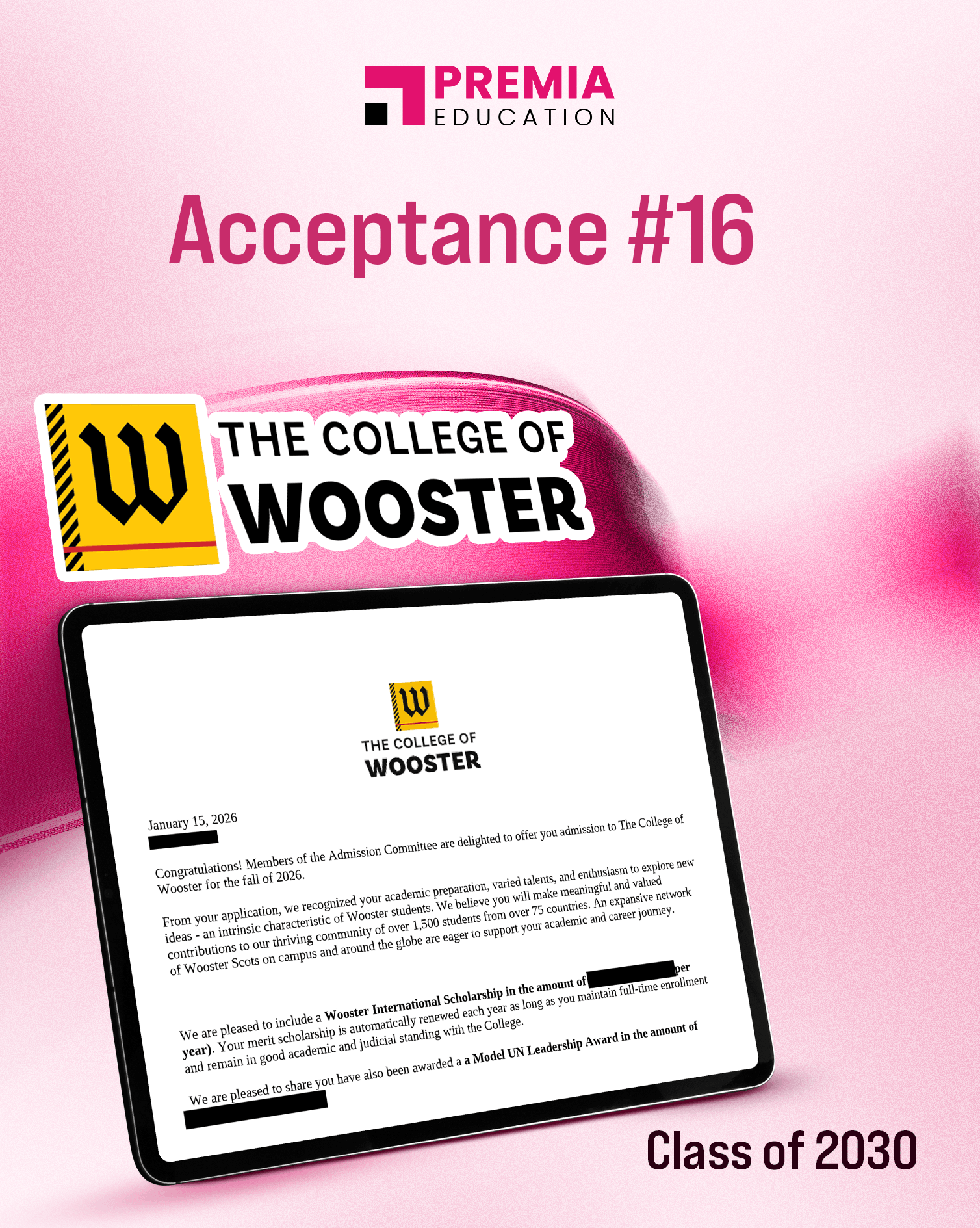 Acceptance – College of Wooster