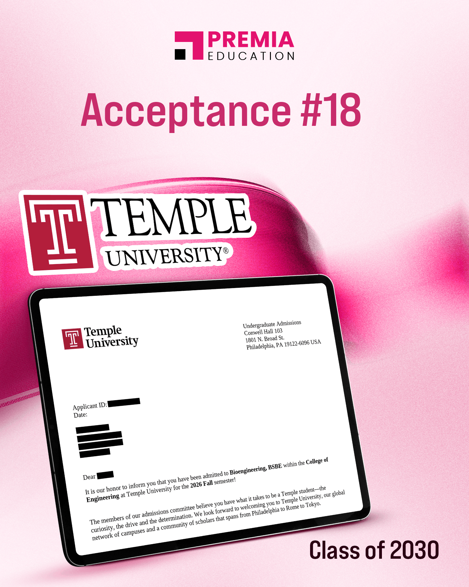 Acceptance – Temple University