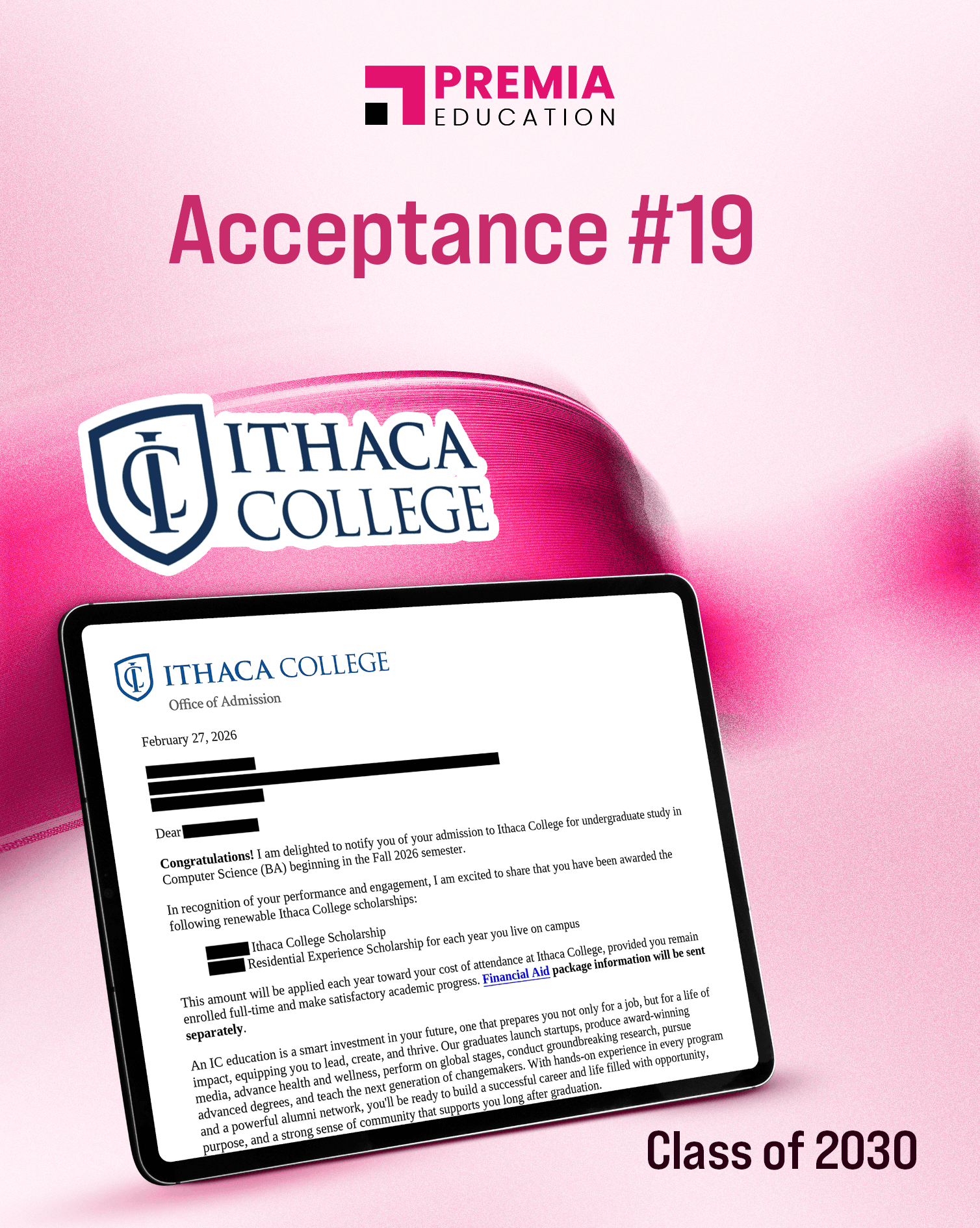 Acceptance – Ithaca College